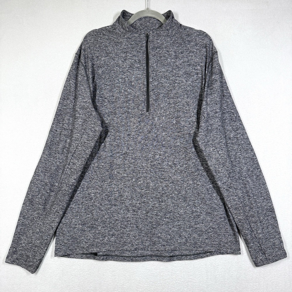 Lululemon Surge Warm 1/2 Zip Mens XL Heathered Black Pullover Long Sleeve Shirt
